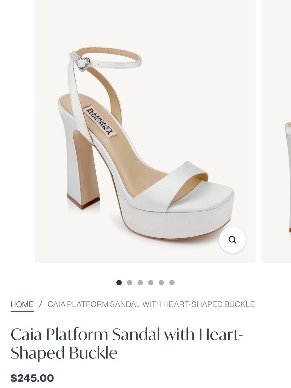 Badgley Mischka Caia Platform Sandal with Heart-Shaped Buckle